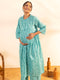 Sea Green Cotton Floral Printed Kurta with Palazzo